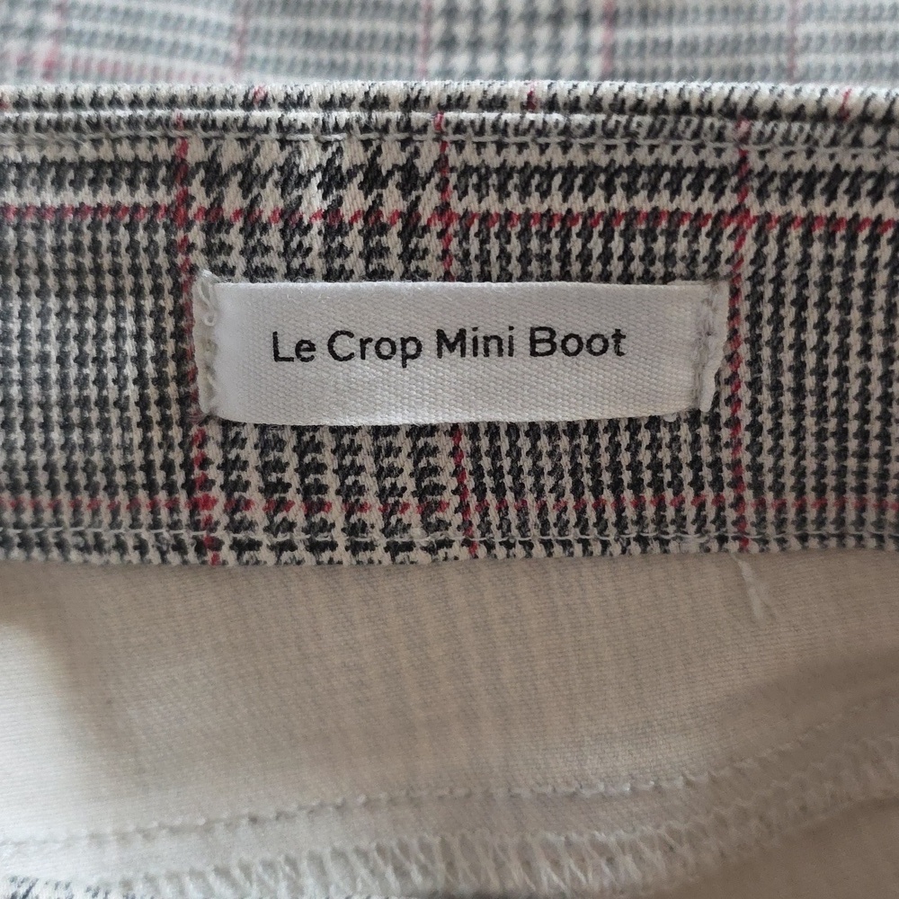 Frame Gray & Red Plaid Cotton Pants.  Le Crop Mini Boot.  Size Small - Picture 11 of 13